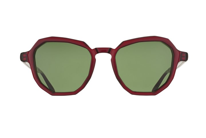 Burgundy Red with Green