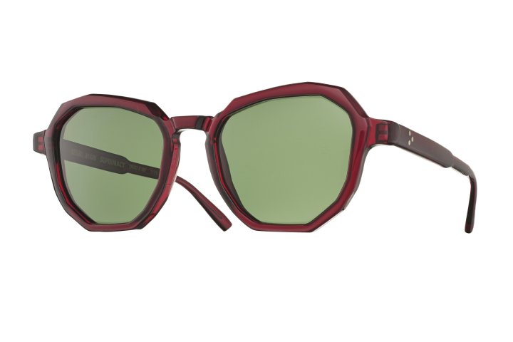 Burgundy Red with Green