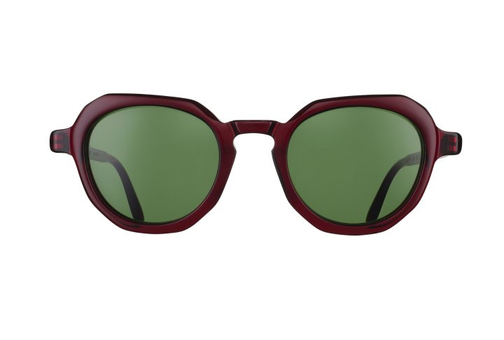 Burgund Red with Green