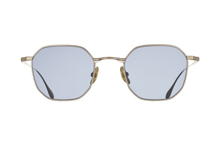 Brushed White Gold with Light Navy