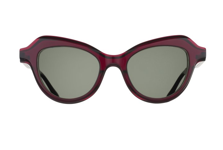 Burgundy Red with Green Tint